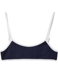 Miu Miu - Logo-Patch Technical-Knit Swimsuit Top - Lyst