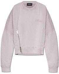 DSquared² - Logo-Embroidered Zip-Detailed Sweatshirt - Lyst