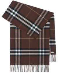 Burberry - Checked-Pattern Fringed-Hem Scarf - Lyst