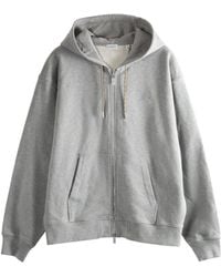 Burberry - Checked Zip-Up Drawstring Hoodie - Lyst