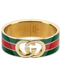 Gucci - Interlocking Bangle Bracelet - Lyst