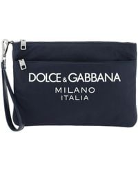 Dolce & Gabbana - Logo Print Zipped Clutch Bag - Lyst