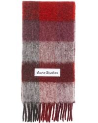 Acne Studios - Logo Patch Checked Scarf - Lyst
