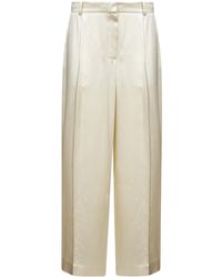 TOTEME - Totême Wide Leg Pleated Trousers - Lyst