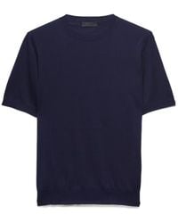 Prada - Short-Sleeved Silk Sweater - Lyst