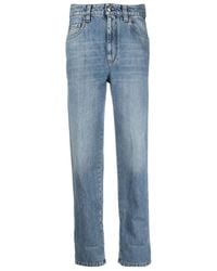 Brunello Cucinelli - High-Rise Straight-Leg Jeans - Lyst