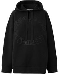 Burberry - Embroidered Oak Leaf Crest Oversized Hoodie - Lyst