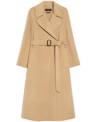 Weekend by Maxmara - Belted Long-Sleeved Coat - Lyst