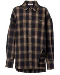 The Attico - Checked Oversized Cotton Flannel Shirt - Lyst