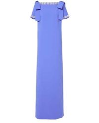 Carolina Herrera - Embroidered Bow-Detail Crêpe Gown - Lyst