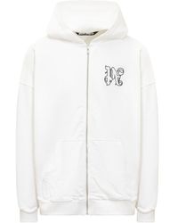Palm Angels - Pa Monogram Zipped Hoodie - Lyst