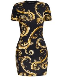 Versace Jeans Couture - Baroque-Print T-Shirt Dress - Lyst