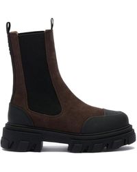 Ganni - Cleated Mid Chelsea Boots - Lyst