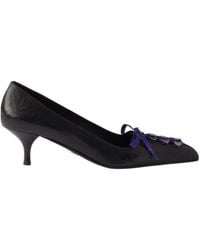 Prada - Pointed-Toe Lace-Up Pumps - Lyst