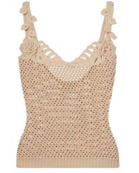 Elie Saab - Crochet Floral-Appliqué Cotton-Blend Top - Lyst