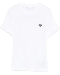 Maison Labiche - Ribbed Heart-Appliqué T-Shirt - Lyst