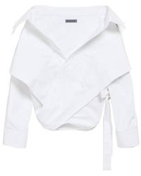 Balenciaga - Off-Shoulder Wrap Shirt - Lyst