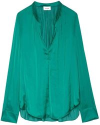 Zadig & Voltaire - Tink Satin V-Neck Top - Lyst