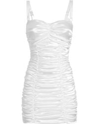 Dolce & Gabbana - Dolce & Gabbana Draped Satin Mini Dress - Lyst