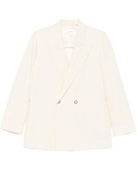 FRAME - The Lounge Double-Breasted Peak-Lapel Blazer - Lyst