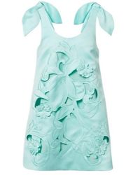 Leo - Harper Bow-Detail Embroidered Minidress - Lyst