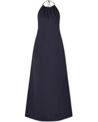 Nili Lotan - Lelia Open-Back Linen-Voile Halterneck Maxi Dress - Lyst