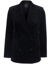 Antonelli - Galbusera Velvet Double-Breasted Blazer - Lyst