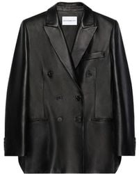 Givenchy - Cutout Double-Breasted Leather Blazer - Lyst