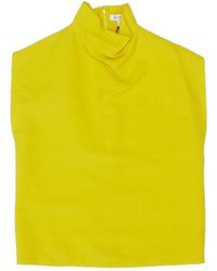 Alaïa - Alaïa Poplin High Neck Top - Lyst