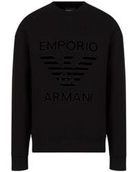 Emporio Armani - Crew Neck Logo-Print Sweatshirt - Lyst