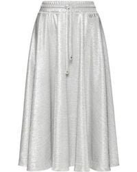 Valentino - Metallic-Threading Midi Skirt - Lyst