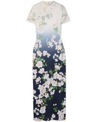Oscar de la Renta - Floral-Print Ombré Jersey Maxi Dress - Lyst