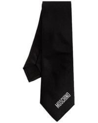 Moschino - Logo Jacquard Satin Tie - Lyst