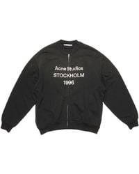 Acne Studios - Logo Printed Zip-Up Sweatshirt - Lyst