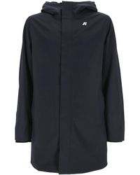 K-Way - Hooded Zip-Up Coat - Lyst