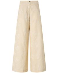 Pinko - Floral Jacquard Wide-Leg Trousers - Lyst