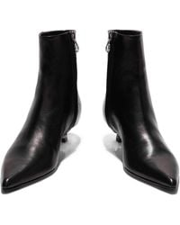Aeyde - Cow Print Ankle Heeled Boots - Lyst