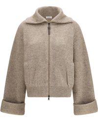 Brunello Cucinelli - High Neck Zipped Cardigan - Lyst