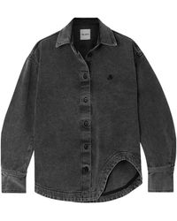 The Attico - Asymmetric Embroidered Denim Shirt - Lyst