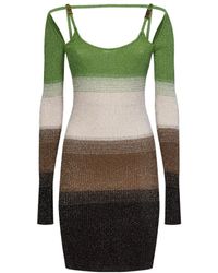 Gcds - Knitted Striped Mini Dress - Lyst