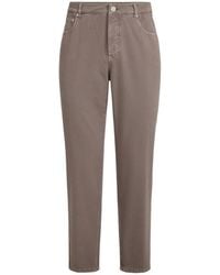 Brunello Cucinelli - Garment-Dyed Five-Pocket Trousers - Lyst