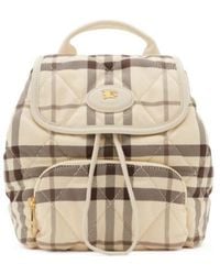 Burberry - Horseshoe Checked Mini Backpack - Lyst