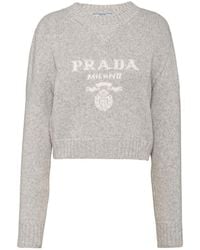 Prada - Wool-Cashmere Logo Sweater - Lyst