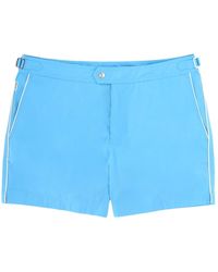 Tom Ford - Piped-Trim Straight Hem Swim Shorts - Lyst