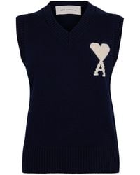 Ami Paris - Sleeveless V-Neck Waistcoat - Lyst