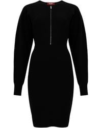 Max Mara - Studio Zip Detailed Crewneck Long-Sleeved Dress - Lyst
