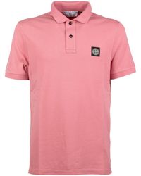 Stone Island - Logo Patch Short-Sleeved Polo Shirt - Lyst