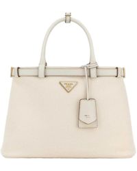 Prada - Logo-Plaque Medium Top Handle Bag - Lyst