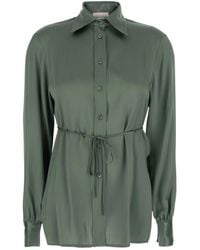 Semicouture - Semi Couture Tie-Waist Button-Front Shirt - Lyst