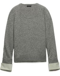 Prada - Shetland Wool Scoop-Neck Sweater - Lyst